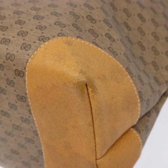GUCCI Micro GG Supreme Tote Bag PVC Beige Gold Auth ki5973 - Picture 4 of 16